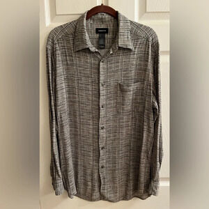 CLAIBORNE~ MEN’S GRAY GEO SHIRT-~LG